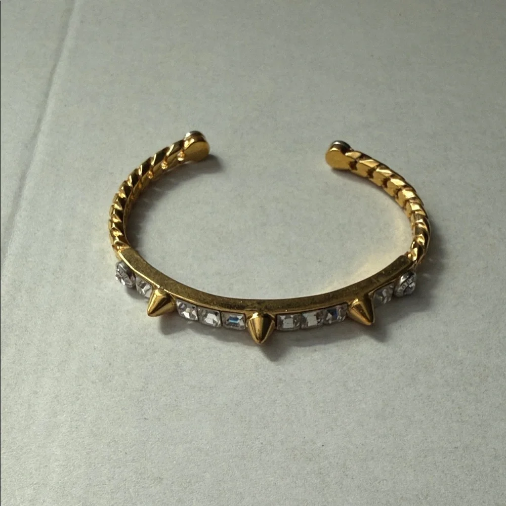 Henri Bendel Gold Spike Bracelet with Crystals - Picture 1 of 3